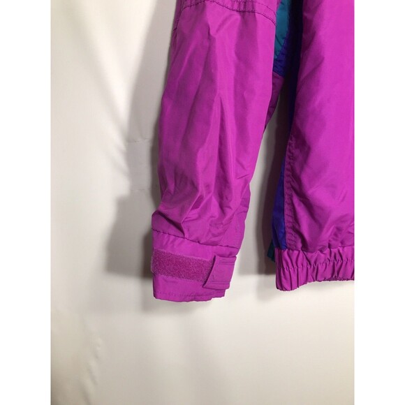 Vtg 90s Women's Columbia Bugaboo Radial Sleeve Jacket Purple/Blue Neon L - Picture 8 of 9